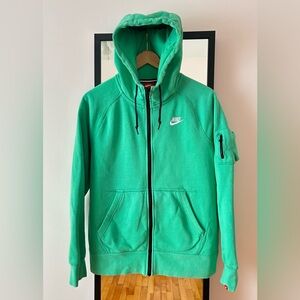 Vintage Y2K Nike embroidered full zip hoodie sweater mint green swoosh red tag
